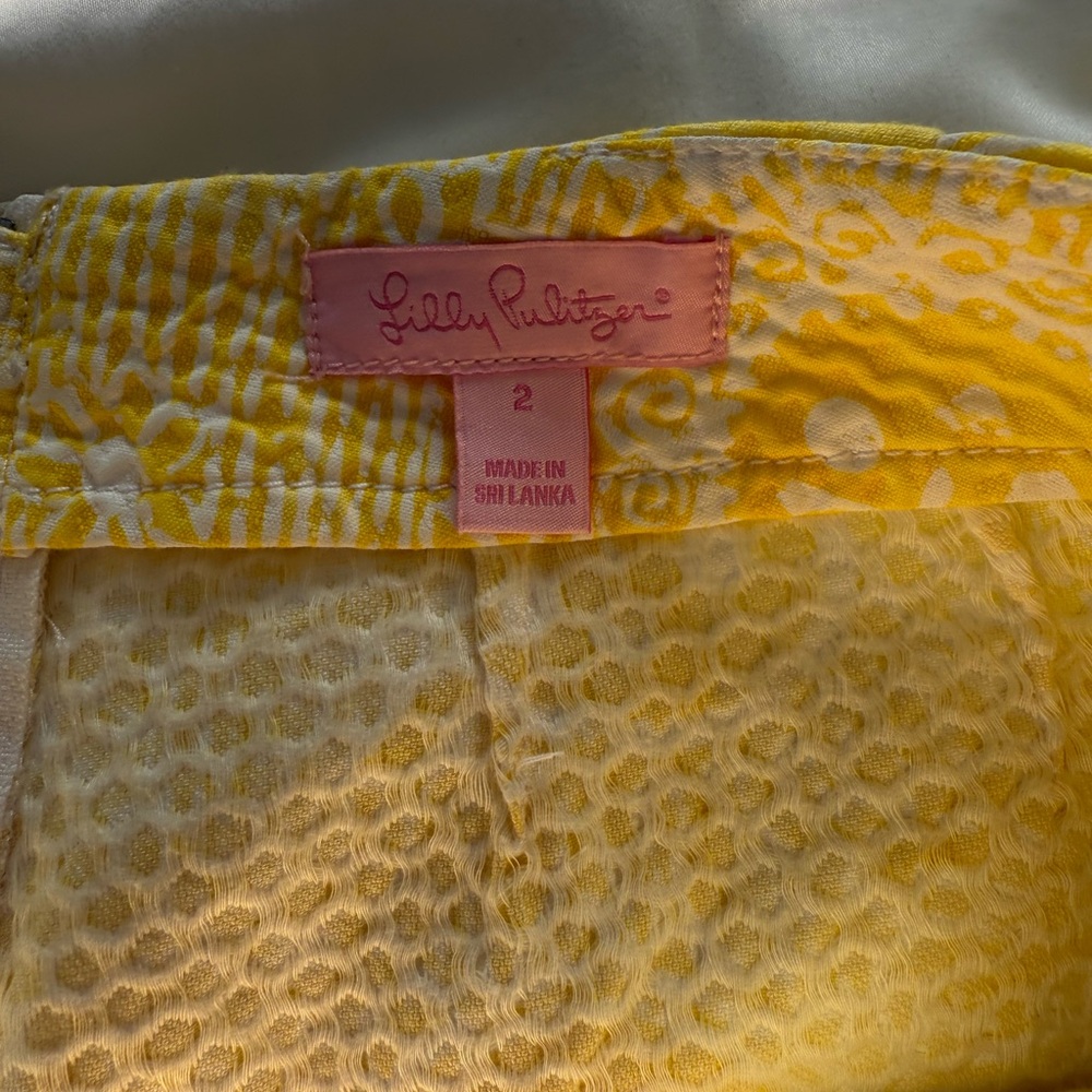 Lilly Pulitzer Yellow Sunglow High Waist Shorts - Picture 3 of 4
